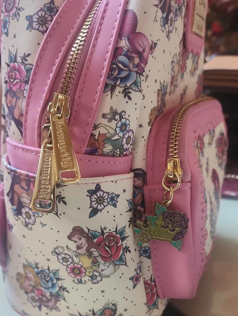 Loungefly Disney Princess Tattoo All Over PrinT Double Strap Backpack NWOT